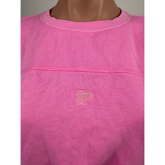 Victoria's Secret PINK Long Sleeve Fleece Cropped Pink Sweatshirt  Size S - Picture 3 of 9